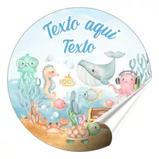 100 Adesivos Fundo Do Mar Rótulos Personalizados 4x4 Cm