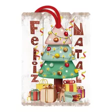 Tag Decorativo Árvore De Natal Feliz Natal 6x9cm - Wp