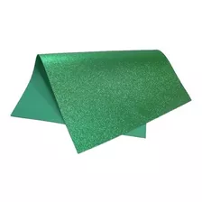 Folhas De Eva Glitter 40x60cm Pacote 5 Placas Verde Escuro