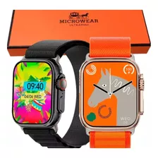 Relógio Inteligente Smartwatch W69 Ultra 9 Mini Cor Da Caixa Laranja Cor Da Pulseira Preto