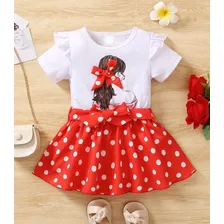 Vestido Infantil Menina Bolinha Vermelho 