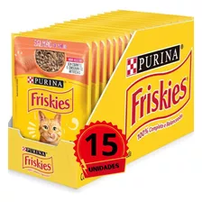 Caixa C/ 15 Unid Sache Friskies Gato Ad Sabor Salmão 85g