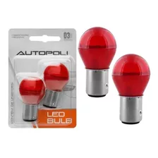 Par Lâmpadas Led Ba15s-21 1 Polos Vermelho Au010 1141