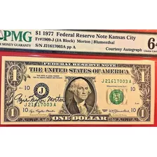 Cédula 1 Dólar Antigo 1977 Genuíno Certificação Pmg