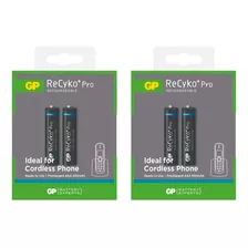 Pilha Gp Pro Recyko Palito Aaa 650mah - 2 Cartelas C/2 Unid 