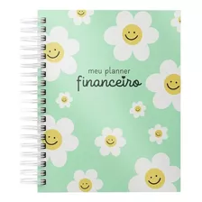 Planner Agenda Caderno Financeiro Permanente Calendário Flor Cor Da Capa Verde