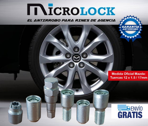 Tuercas De Seguridad Mazda 3  2019 Microlock Antirrobo Foto 4