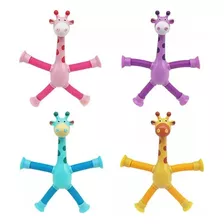  Brinquedo De Girafa Com Ventosa Telescópica De 4 Peças Led