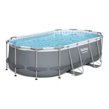 Piscina Estructural Ovalada Bestway 56620 Con Capacidad De 7250 Litros De 427cm De Largo X 250cm De Ancho Gris Diseño Mosaico