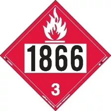 Labelmaster Zt2 - 1866 Un 1866 Hazmat Placard Liquido Inflam