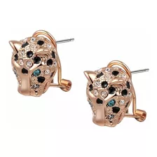 Pendientes Chapados En Oro Rosa Con Diseño De Leopardo Con.