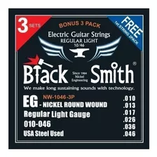 Pack 3 Encordados Guitarra Electrica Blacksmith 010 Nw1046