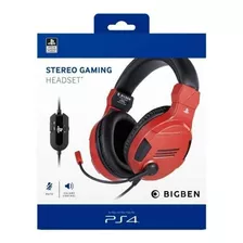 Audifono Ps4 Bigben Stereo Gaming Headset V3 Rojo