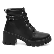 Bota Coturno Feminino Salto Grosso Botinha Cano Baixo Oferta