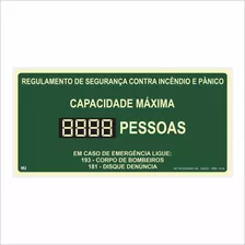 Placa De Sinalização Lotação Máxima M2