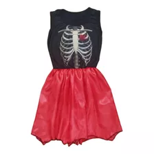 Fantasia Vestido Caveira Infantil Esqueleto Halloween