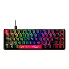 Teclado Gamer Hyperx Alloy Origins 65 Qwerty Hyperx Linear Red Inglés Us Color Negro Con Luz Rgb