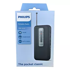 Rádio Portátil De Bolso Philips Séries 1000 Pilha R1506 Cor Preto