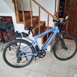 Bicicleta Eléctrica Vit, Celeste, 250 W De Potencia, 28 PuLG