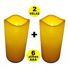 Kit 2 Velas Led Decoração Grande Natal 15 Cm Pilhas Inclusas