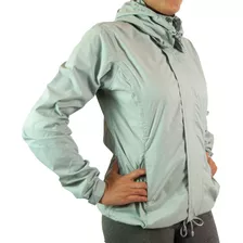 Campera Rompeviento Impermeable Con Capucha Rebatible Mujer