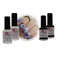 Kit Esmaltes Para Carimbo De Decoração Unhas Branco E Preto 