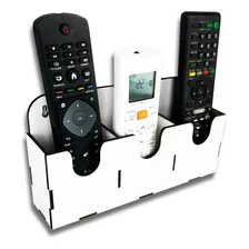 Suporte De Parede Porta 3 Controles Remoto Ar Tv Mdf Branco