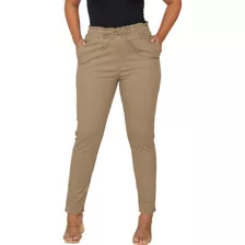 Calca Jeans Feminina Alfaiataria Em Sarja Coloridas Cós Alto