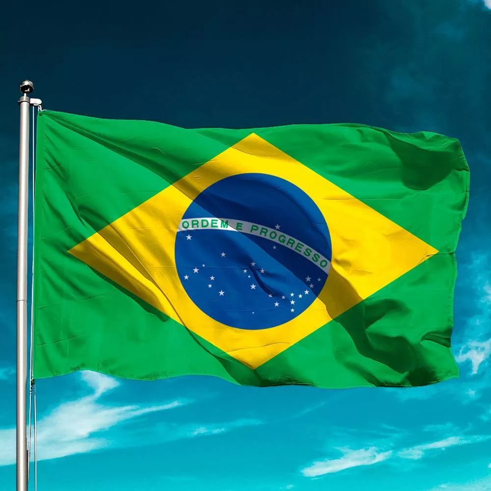 Bandeira Brasil Copa Costurada 2 Metros Para Mastro 2 Lados