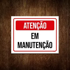 Placa Sinalização Atenção Em Manutenção 27x35