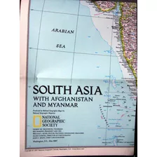 Mapa Nat Geo South Asia India Afganistan Pakistan 70x50 Nuev