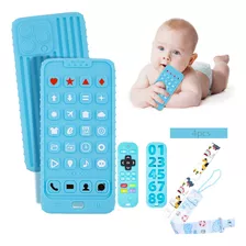 4pzs Mordedor De Silicona Bebé Control Remoto Y Teléfonos