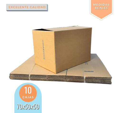 Caja Embalaje Mudanza 70x50x50 Reforzada X 10