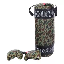 Kit Boxeo Infantil-bolsa+guantes-set Boxeo Camuflado-juguete