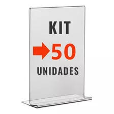 Display Acrilico T Papel Folha A6 10x15cm - Kit Com 50 Peças