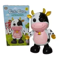 Vaca Musical Som/ Luz Dança Criança Bebê Infantil Brinquedo Cor Branco