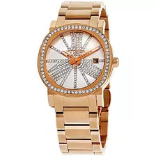 Wittnauer Rose Gold Tono Vidrio Bisel Y Dial Reloj Wn4008