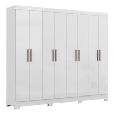 Guarda Roupa Casal 8 Portas 4 Gavetas Paris Maxel Móveis Cor Branco