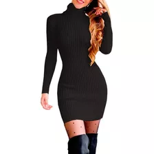 Vestido Ajustado Corto De Lanilla Otoño Invierno