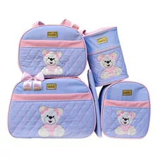 Kit Bolsa Maternidade Urso Sentado Mala Para Bebê