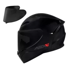 Capacete Asx City Solid Preto Brilho / Fosco + Viseira Fumê