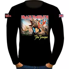 Camisa Manga Longa Banda Iron Maiden Rock Heavy Metal