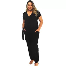 Macacão Gestante Grávida Amamentar Blusa Plus Size +brinde