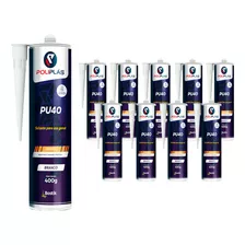 Kit 10 Silicone Pu40 Adesivo Selante Poliuretano Branco 400g