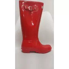 Bota De Lluvia Dama Caña Larga Rojo 35 Al 40