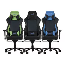 Butaca Gamer Tope De Gama 18 Posiciones 150ª Reforzada Color Azul Material Del Tapizado Cuero Sintético