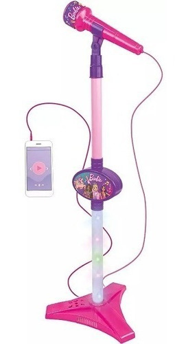 Microfone Karaoke Barbie Dreamtopia Com Pedestal Fun 