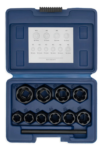Set Extractor De Bulones Y Tuercas Dañados Bremen 11pz 8342