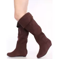 Botas Suede Terraplen Bajo 4 Cms.bucaneras Imp. Usa 