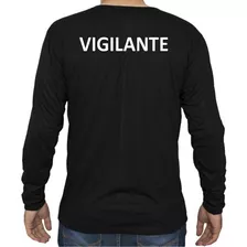 Camiseta Vigilante Blusa Manga Longa Frente E Verso + Boné